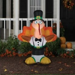 Gemmy Airblown Harvest Dressed Turkey Inflatable Yard Decor