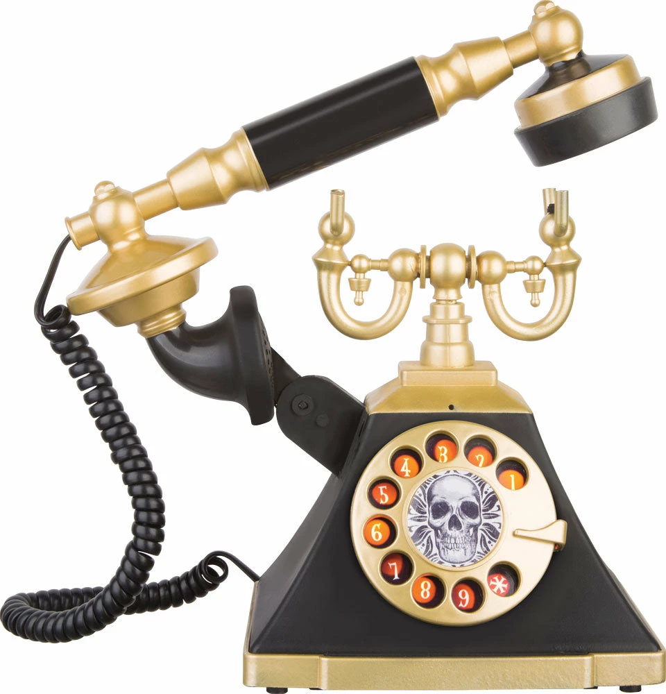 Gemmy 8" Tabletop Telephone Lifting Spooky Handle 4 Gemmy 8" Tabletop Telephone Lifting Spooky Handle