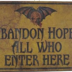 Sunstar Abandon Hope All Who Enter' Sign Decorations & Props