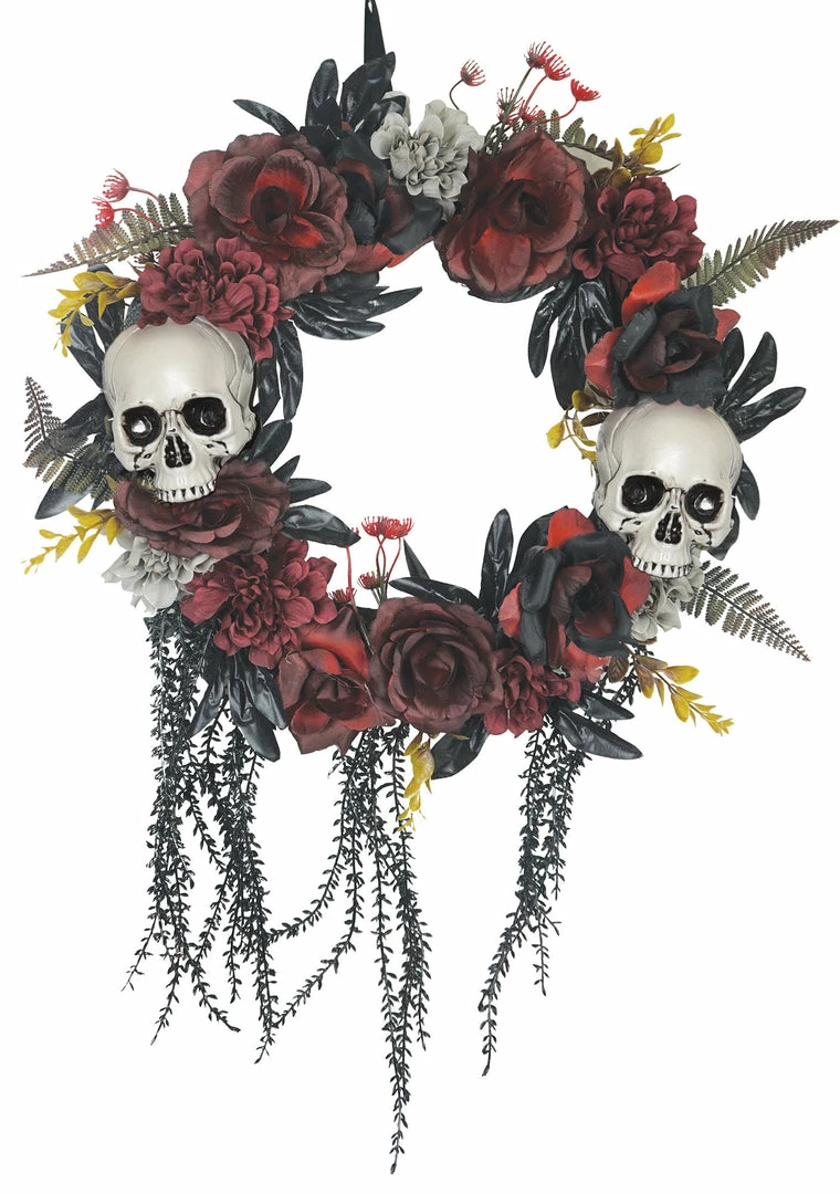 Sunstar Decorations & Props Wreath Skull Roses 3 Sunstar Decorations & Props Wreath Skull Roses