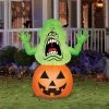 Gemmy 42" Airblown Slimer On Pumpkin Halloween Yard Lawn Inflatable Decoration