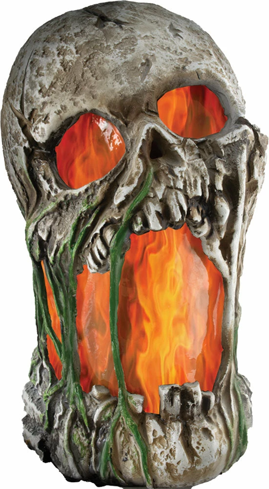 Tekky Toys 12" Flaming Rotted Skull Animated Prop 3 Tekky Toys 12" Flaming Rotted Skull Animated Prop