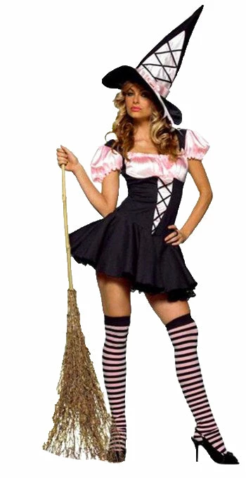 Leg Avenue Costumes Women's Pink & Black Sexy Witch Costume & Hat 3 Leg Avenue Costumes Women's Pink & Black Sexy Witch Costume & Hat