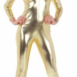 Underwraps Women's Stretch Sexy Metallic Jumpsuit Black, Pink, Red, Gold Or Silver