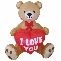Seasonal Creations I Luv U Bear Inflate 4 Ft Decorations & Props