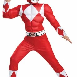 Disguise Boy's Red Power Ranger Muscle Costume - Mighty Morphin Costumes