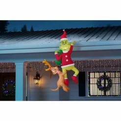 Gemmy Decorations & Props The Grinch With Max 6ft Hanging Airblown Christmas Yard Decor