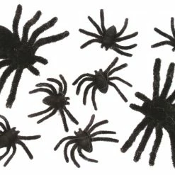 Fun World Spider Family 8 Card Black Fuzzy Decorations & Props
