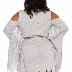 Leg Avenue Women's Plus Size Jersey Grey Ghost Dress 10 Leg Avenue Women's Plus Size Jersey Grey Ghost Dress