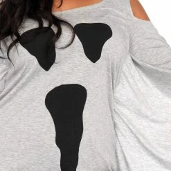 Leg Avenue Women's Plus Size Jersey Grey Ghost Dress 9 Leg Avenue Women's Plus Size Jersey Grey Ghost Dress