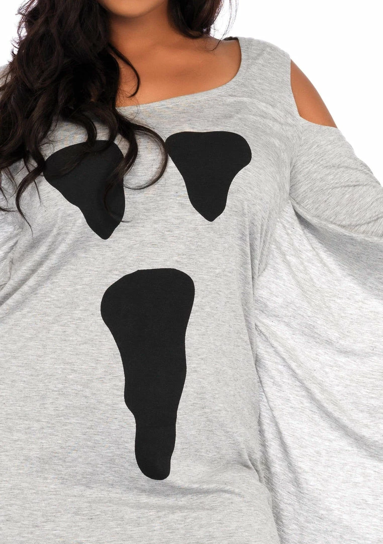 Leg Avenue Women's Plus Size Jersey Grey Ghost Dress 5 Leg Avenue Women's Plus Size Jersey Grey Ghost Dress