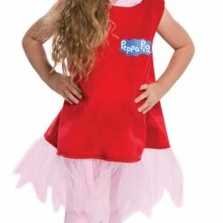 Living Fiction Costumes Peppa Pig Deluxe Child Costume Dress And Hood