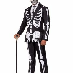 Suitmeister Skeleton Grunge Black Patterned Men's Suit