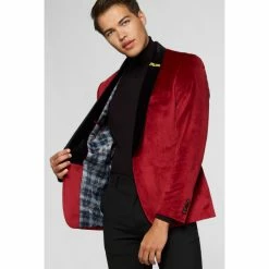 OppoSuits Deluxe Dinner Jacket - Burgundy Suits & Blazers