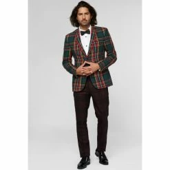 OppoSuits Deluxe Suits & Blazers Christmas Tartan Pine Green Men’s Blazer