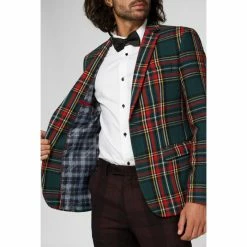 OppoSuits Deluxe Suits & Blazers Christmas Tartan Pine Green Men’s Blazer
