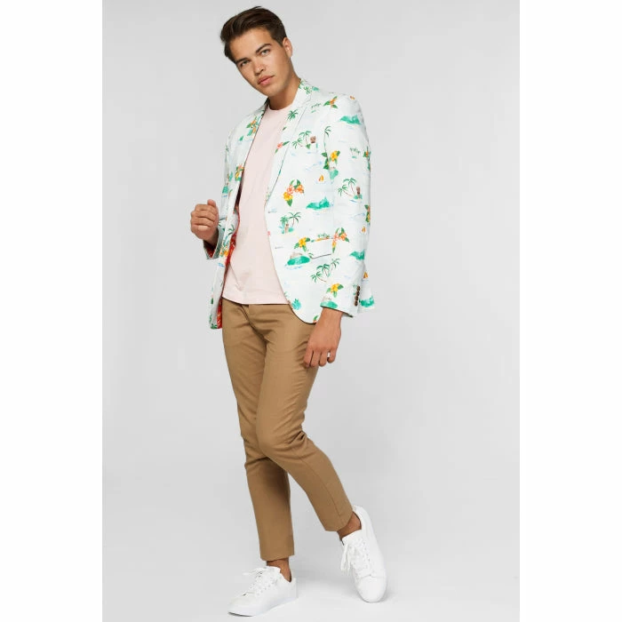 OppoSuits Deluxe Tropical Hawaiian Aloha Blue Men’s Patterned Blazer Suits & Blazers 4 OppoSuits Deluxe Tropical Hawaiian Aloha Blue Men’s Patterned Blazer Suits & Blazers