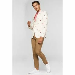 OppoSuits Deluxe Tropical Summer Icons Off White Men’s Blazer