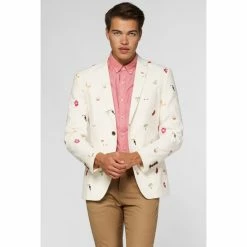 OppoSuits Deluxe Tropical Summer Icons Off White Men’s Blazer