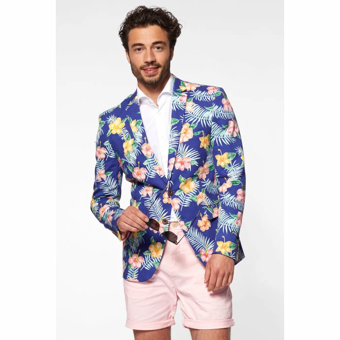 OppoSuits Deluxe Tropical Flowers - Blue Hawaiian Mens Blazer Suits & Blazers 3 OppoSuits Deluxe Tropical Flowers - Blue Hawaiian Mens Blazer Suits & Blazers