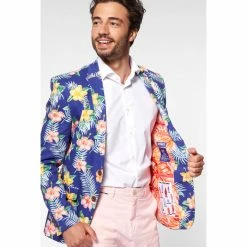 OppoSuits Deluxe Tropical Flowers - Blue Hawaiian Mens Blazer Suits & Blazers 10 OppoSuits Deluxe Tropical Flowers - Blue Hawaiian Mens Blazer Suits & Blazers