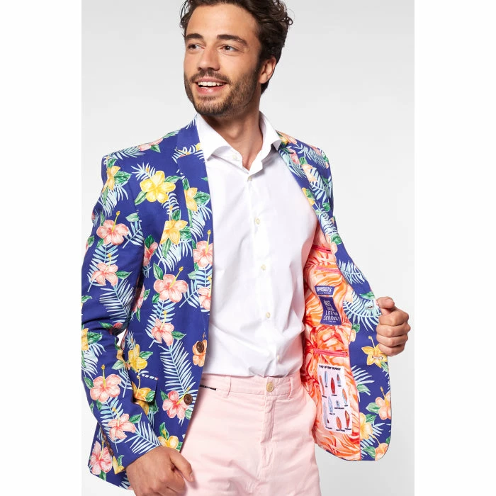 OppoSuits Deluxe Tropical Flowers - Blue Hawaiian Mens Blazer Suits & Blazers 5 OppoSuits Deluxe Tropical Flowers - Blue Hawaiian Mens Blazer Suits & Blazers
