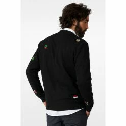 OppoSuits Deluxe X-Mas Icons - Black Mens Christmas Sweater