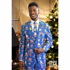 OppoSuits Giftmas Eve Christmas Patterned Men's Suit