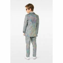 OppoSuits Discoball Shiny Silver Boy's Suit Suits & Blazers