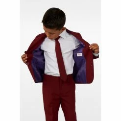 OppoSuits Blazing Burgundy Boys Suit