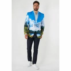 OppoSuits Official Bob Ross™ Blazer Men's Mountain Ranges Patterned Jacket