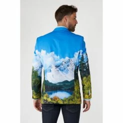 OppoSuits Official Bob Ross™ Blazer Men's Mountain Ranges Patterned Jacket