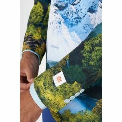 OppoSuits Official Bob Ross™ Blazer Men's Mountain Ranges Patterned Jacket