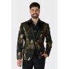 OppoSuits Festive Forest Black And Gold Mens Christmas Blazer Suits & Blazers