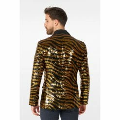 OppoSuits Tiger King, Mens Gold Tiger Print Blazer