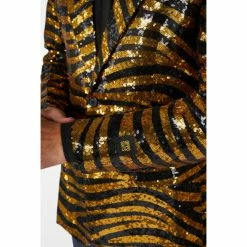 OppoSuits Tiger King, Mens Gold Tiger Print Blazer