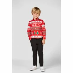 OppoSuits Winter Wonderland Boy's Long Sleeved Christmas Shirt