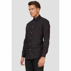 OppoSuits Suits & Blazers Black Knight Long Sleeved Black Men's Shirt