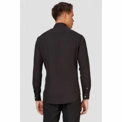 OppoSuits Suits & Blazers Black Knight Long Sleeved Black Men's Shirt