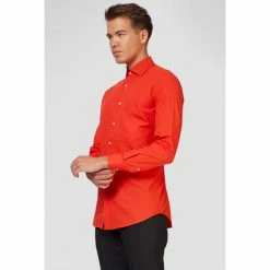 OppoSuits Red Devil Long Sleeved Men's Red Shirt Suits & Blazers