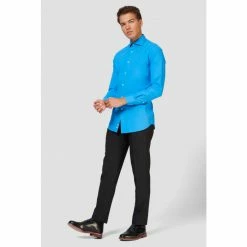 OppoSuits Blue Steel Long Sleeved Men's Shirt
