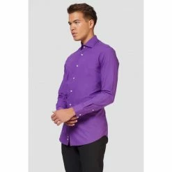 OppoSuits Purple Prince Long Sleeved Men's Purple Shirt Suits & Blazers