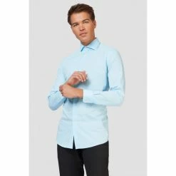 OppoSuits Cool Blue Long Sleeved Men's Shirt