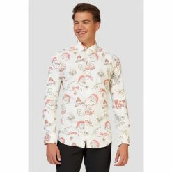 OppoSuits Suits & Blazers Christmas Hoho Holly Men's Long Sleeved Christmas Santa Shirt