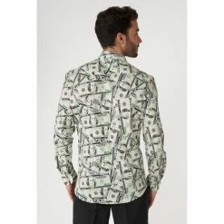 OppoSuits Cashanova Long Sleeved Men's Money Print Shirt
