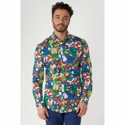 OppoSuits Super Mario™ Officially Licensed Nintendo Long Sleeved Men's Shirt