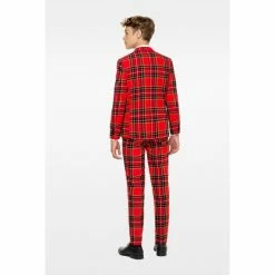 OppoSuits The Lumberjack, Teen Boys Red Plaid Suit Suits & Blazers