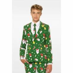 OppoSuits Santaboss, Teen Boys Green Christmas Suit