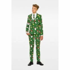 OppoSuits Santaboss, Teen Boys Green Christmas Suit