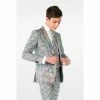 OppoSuits Suits & Blazers Discoballer Silver Disco Ball Teen Boys Suit
